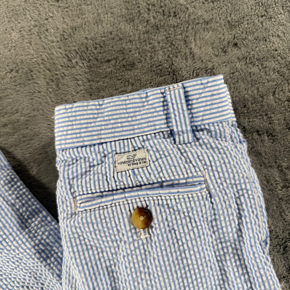 Vineyard Vines Seersucker Pants Boys Size 7 Blue Excellent Striped Preppy